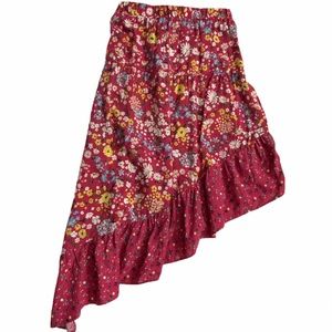 Girl’s Asymmetrical Floral Skirt